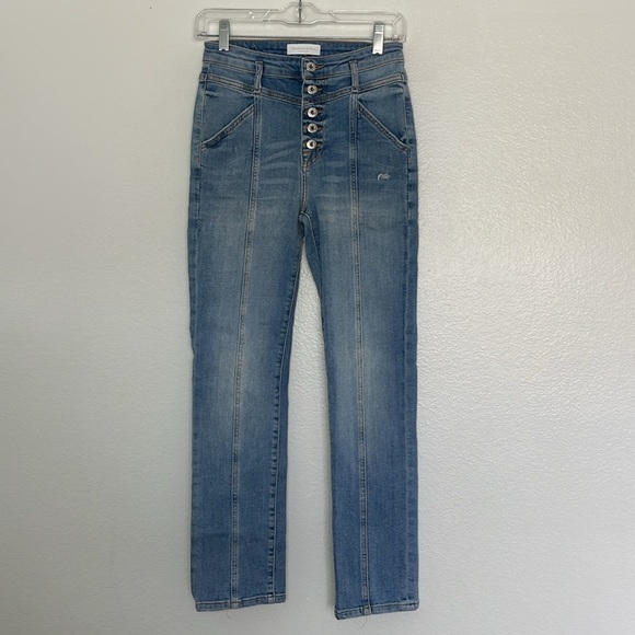 JONATHAN SIMKHAI STANDARD Marley Ankle Straight Stretch High Waist Jeans Size 25 - Picture 3 of 9